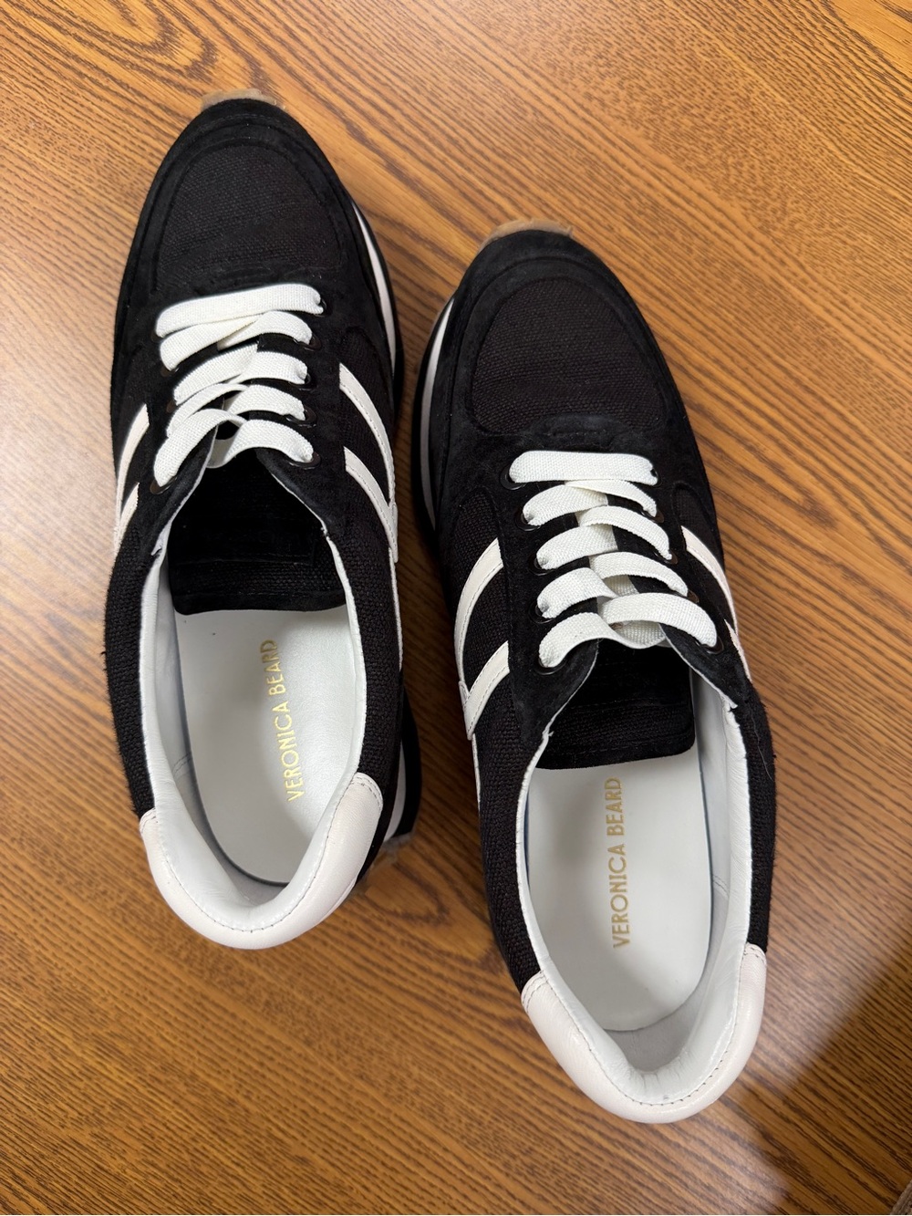 Veronica Beard Black and White Women's Lace-Up Sneakers - Picture 7 of 8
